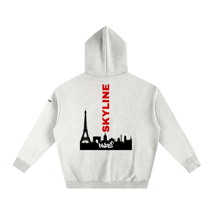 Red Paris Fleeced Hoodie