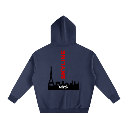 Red Paris Fleeced Hoodie