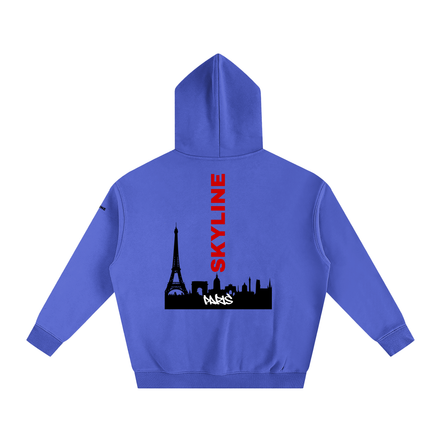 Red Paris Fleeced Hoodie