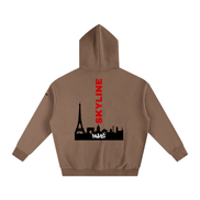 Red Paris Fleeced Hoodie