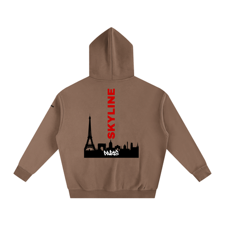 Red Paris Fleeced Hoodie