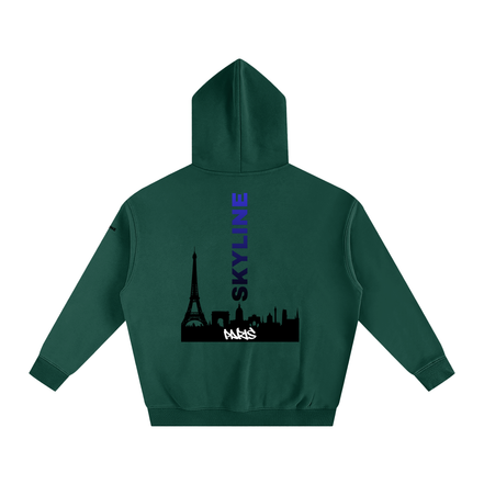 Blue Paris Fleeced Hoodie