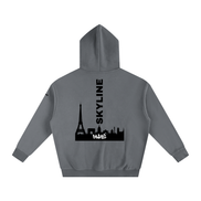 Black Paris Fleeced Hoodie