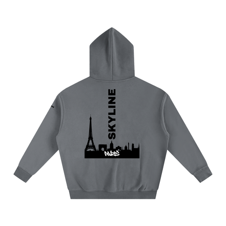 Black Paris Fleeced Hoodie