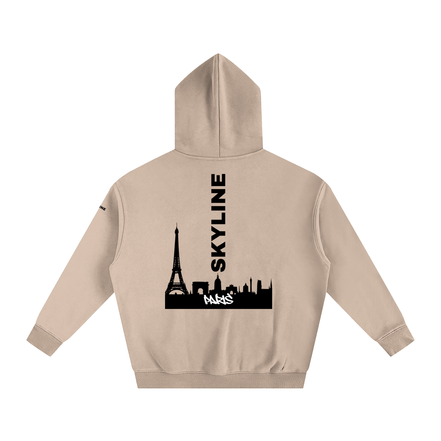 Black Paris Fleeced Hoodie