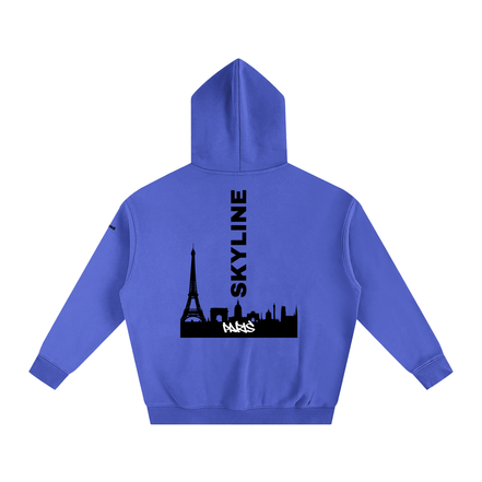 Black Paris Fleeced Hoodie