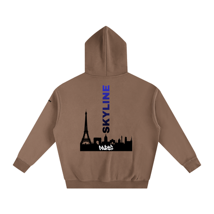 Blue Paris Fleeced Hoodie