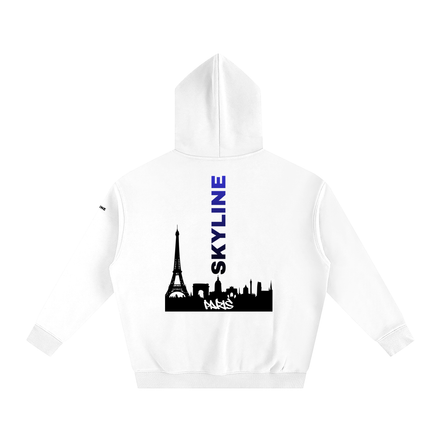 Blue Paris Fleeced Hoodie