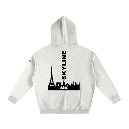 Black Paris Fleeced Hoodie
