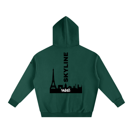 Black Paris Fleeced Hoodie
