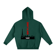Red Paris Fleeced Hoodie