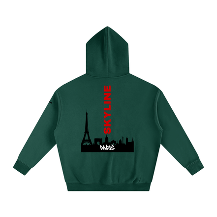 Red Paris Fleeced Hoodie