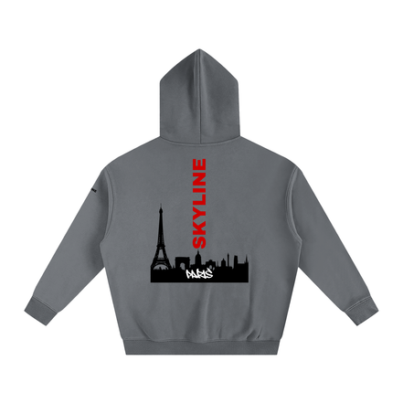 Red Paris Fleeced Hoodie