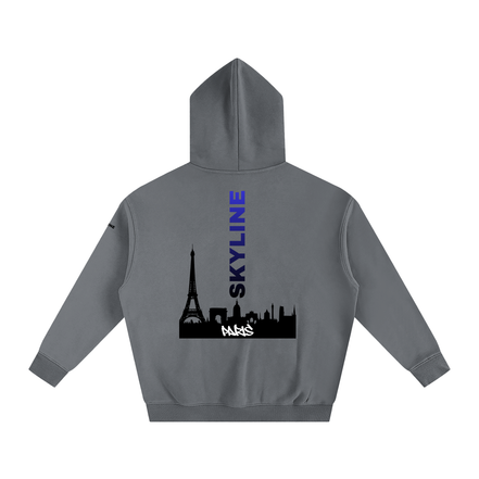 Blue Paris Fleeced Hoodie