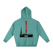 Red Paris Fleeced Hoodie