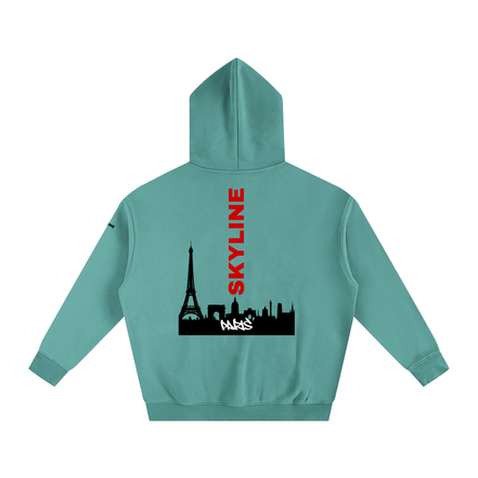 Red Paris Fleeced Hoodie