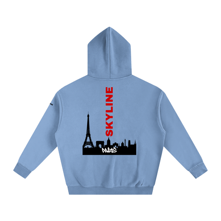 Red Paris Fleeced Hoodie