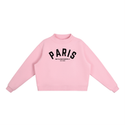Paris Fleece Mock-Neck Crew Sweatshirt
