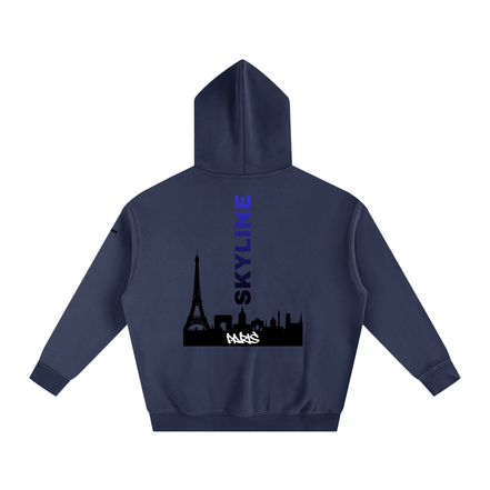 Blue Paris Fleeced Hoodie