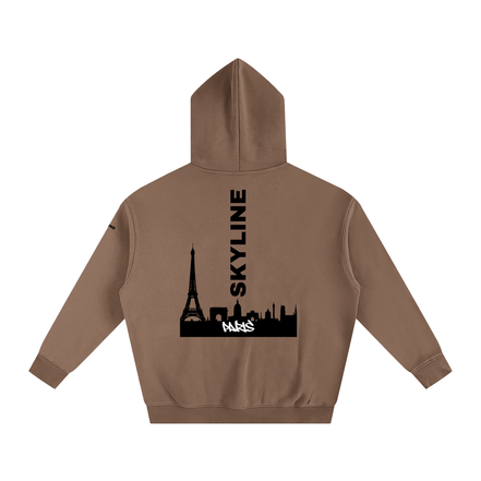 Black Paris Fleeced Hoodie