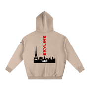 Red Paris Fleeced Hoodie