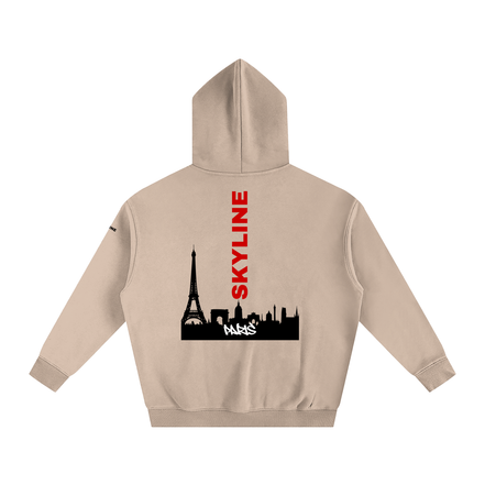 Red Paris Fleeced Hoodie