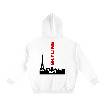Red Paris Fleeced Hoodie