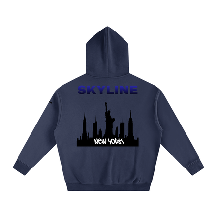 Blue New York Fleeced Hoodie