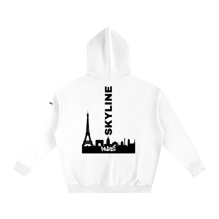 Black Paris Fleeced Hoodie