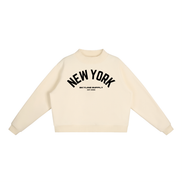 New York Fleece Mock-Neck Crew Sweatshirt