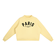 Paris Fleece Mock-Neck Crew Sweatshirt