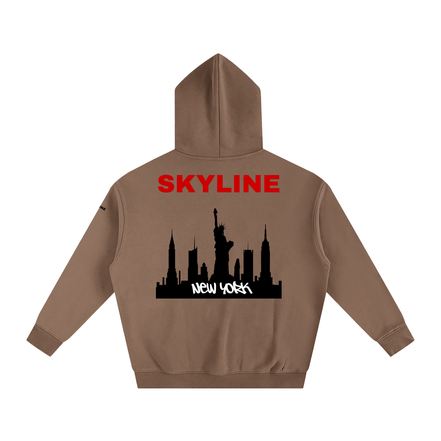 Red New York Fleeced Hoodie