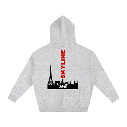 Red Paris Fleeced Hoodie