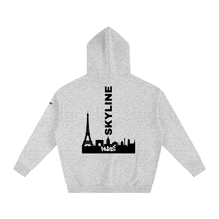 Black Paris Fleeced Hoodie