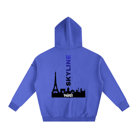 Blue Paris Fleeced Hoodie