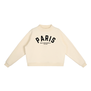 Paris Fleece Mock-Neck Crew Sweatshirt